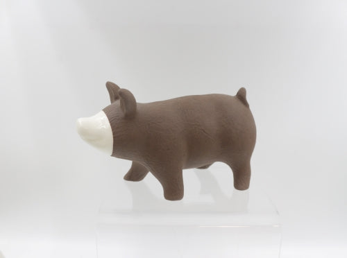Petit cochon porcelaine blanc et brun - Rik DELRUE