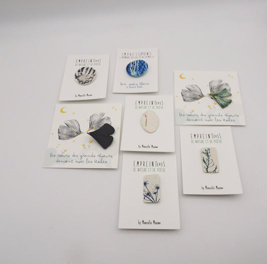 Broche (empreintes et Cyanot) - Mamzelle Maxime