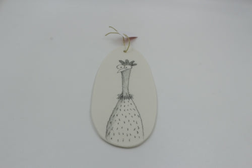 Grande poule illustrée à suspendre - Catherine MARÉCHAL