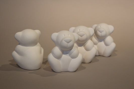 Petit ours porcelaine biscuit blanc - Rik Delrue
